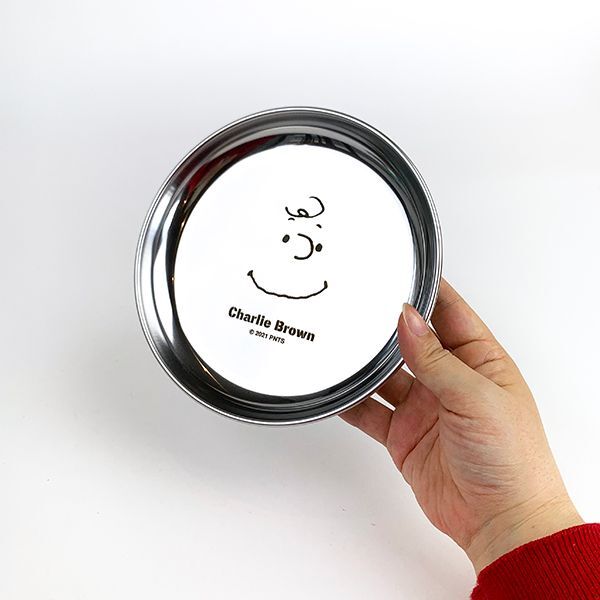 スヌーピー チャーリー・ブラウン ステンレスプレート フェイス 食器