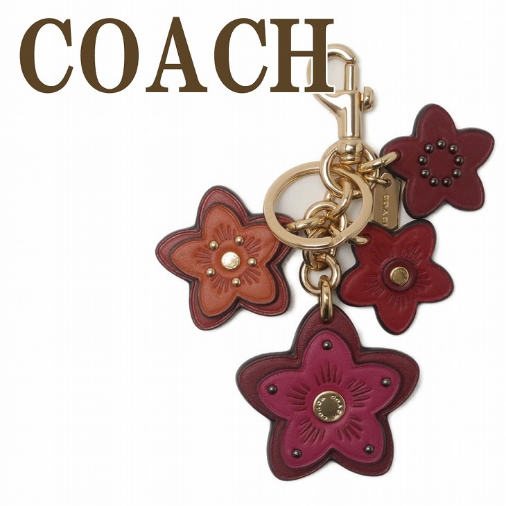 コーチ COACH キーホルダー レディース キーリング バッグチャーム 花