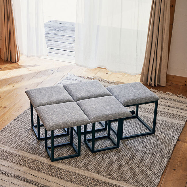 1-2W 5in1コンビネーションスツール[スツール セット 5脚 5人用 来客用