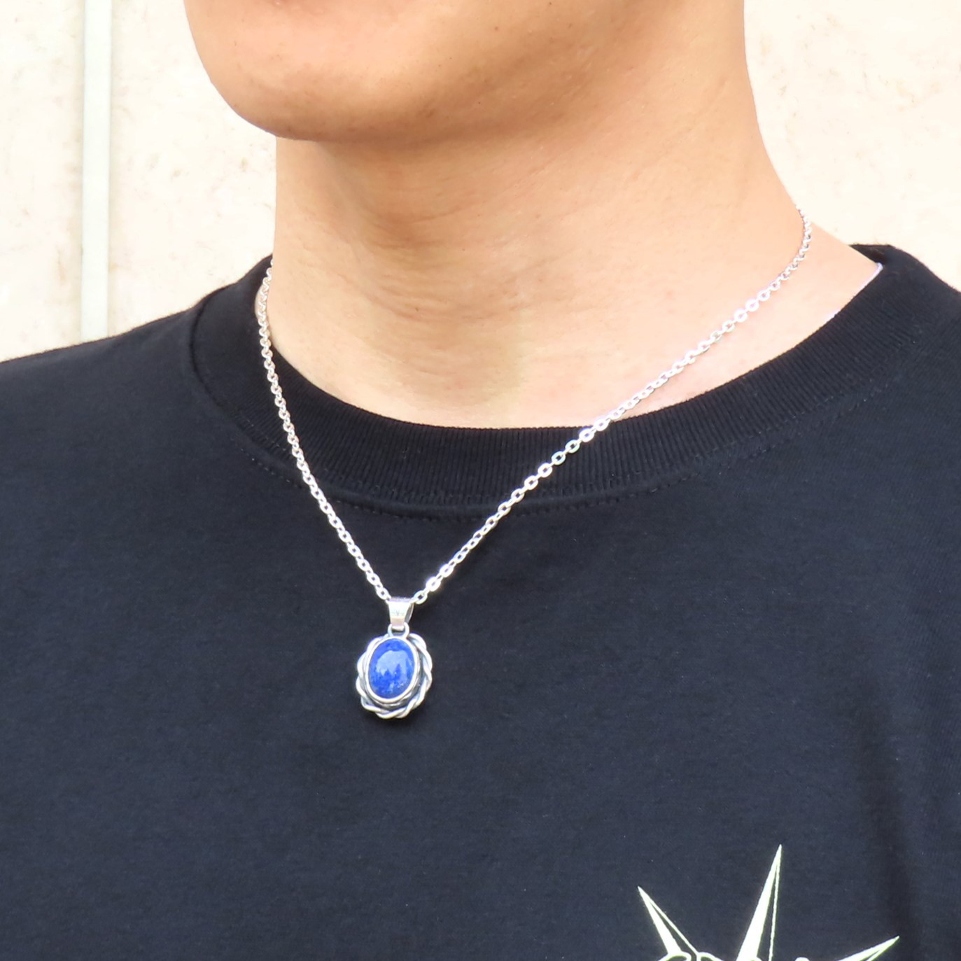 ラピスラズリネックレス シルバー925 【刻印無料】 ラピスラズリ 瑠璃