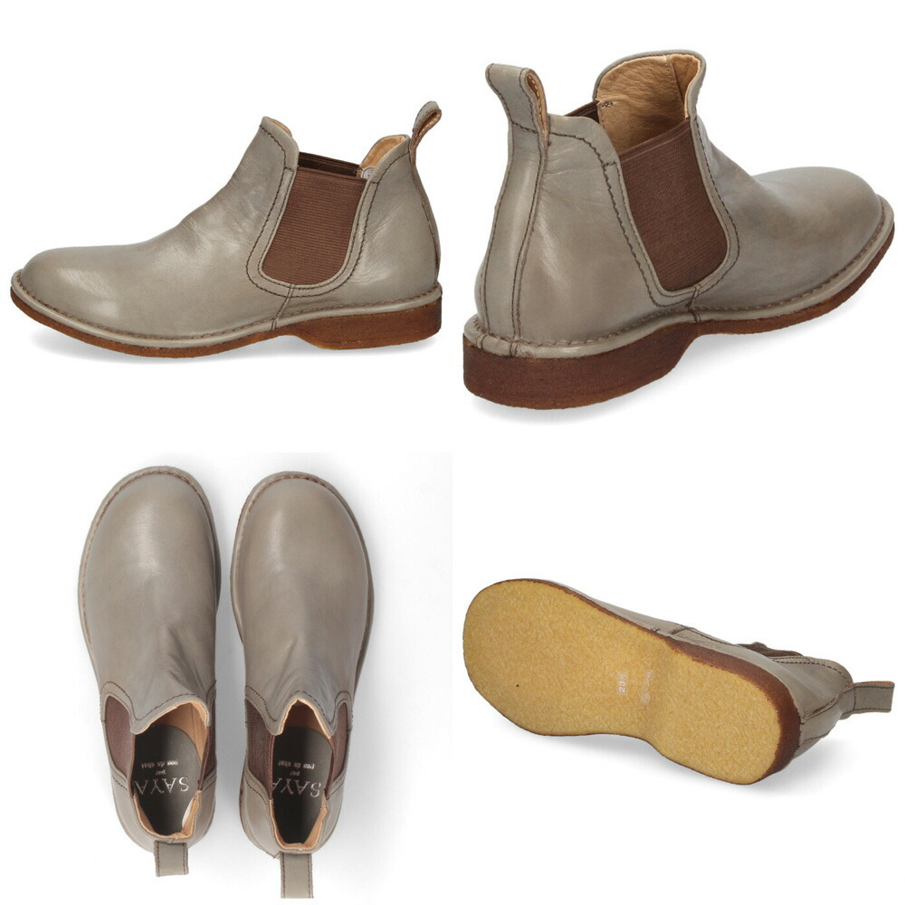 サヤ ブーツ レディース サイドゴアブーツ 本革 日本製 フラットヒール