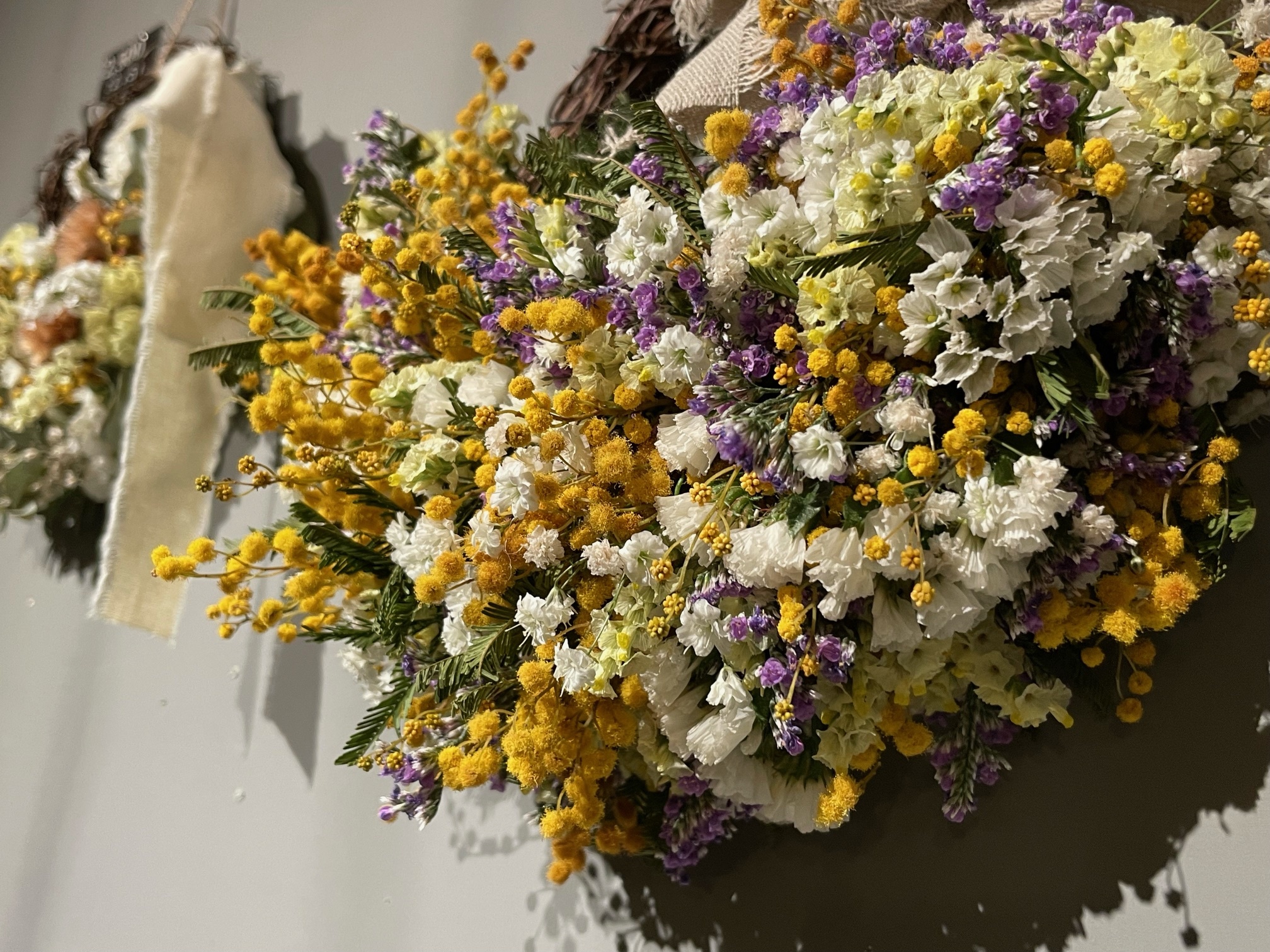 152【イエローハーフリース】 ハーフリース お花 花 イエロー系 ドライ