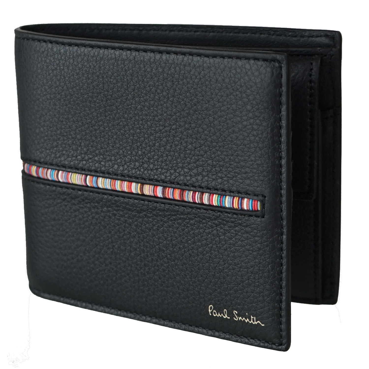 名入れ無料】ポールスミス Paul Smith 二つ折り財布 メンズ ブラック