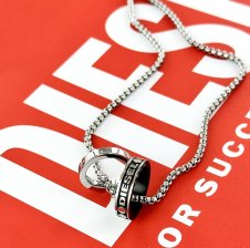 DIESEL ディーゼル メンズ ネックレス DX1168040 ダブルリング 海外