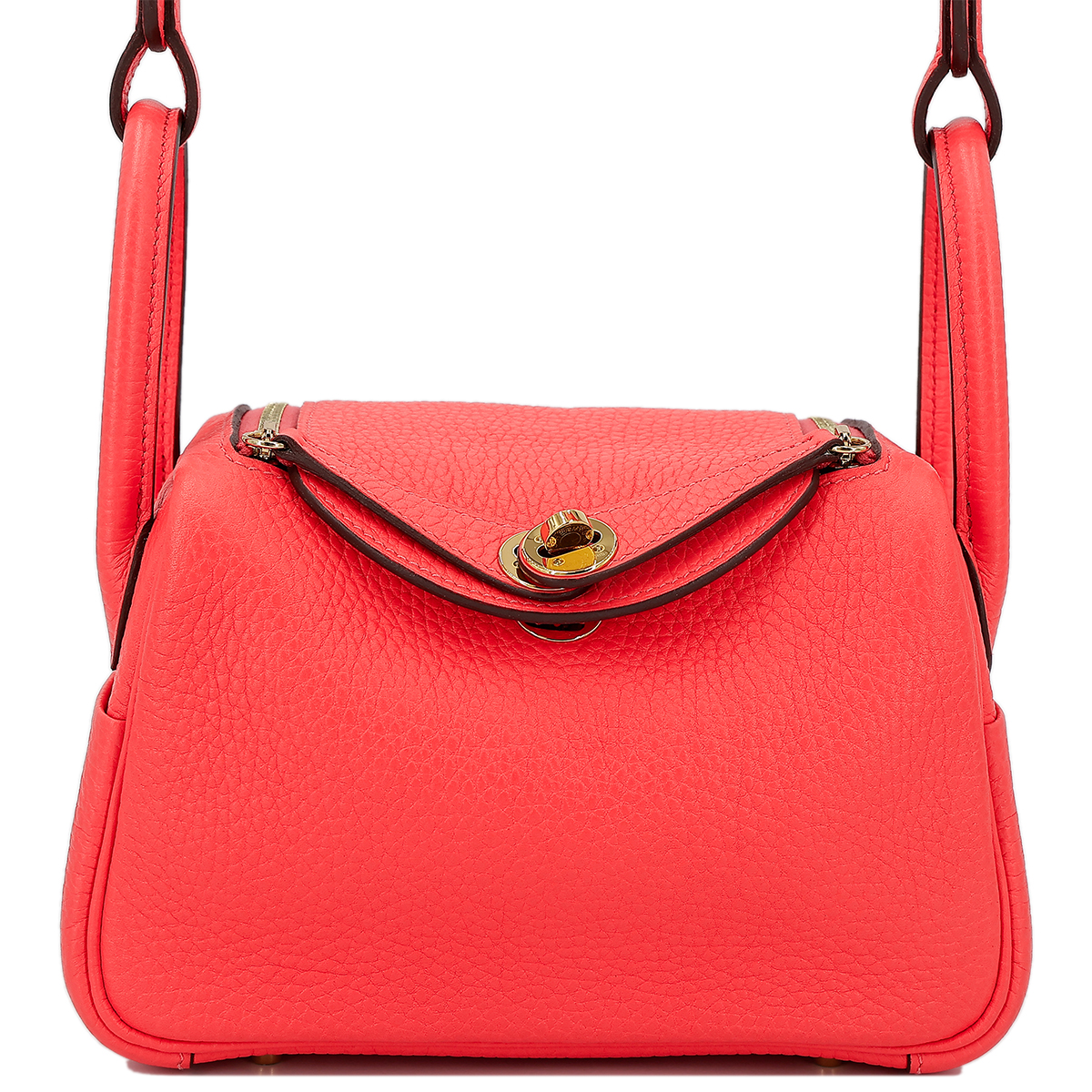 Very Good ( Rank A) HERMÈS Mini Lindy Rose Texas (0E) Clemence