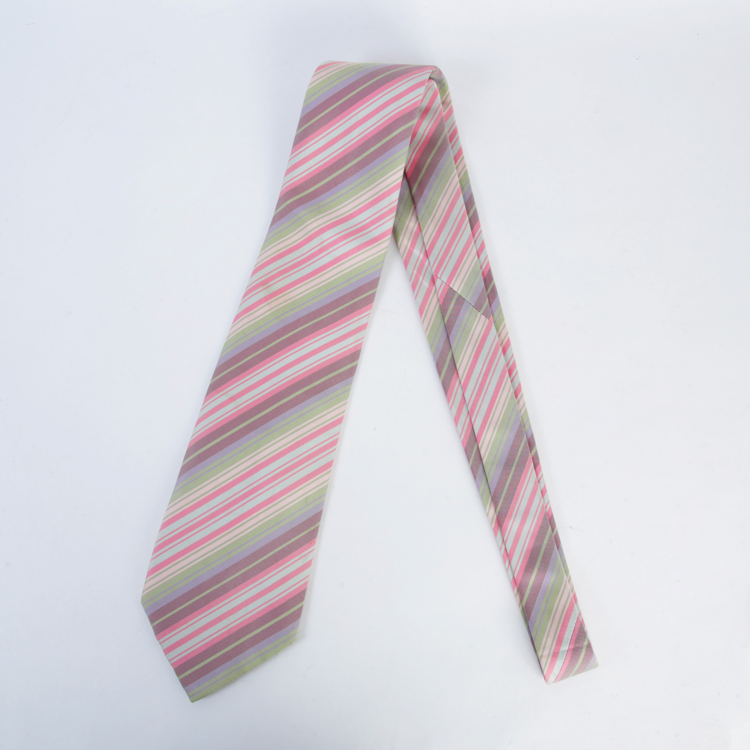 ランク A HERMÈS エルメス ネクタイ ピンク グリーン シルク - GINZA