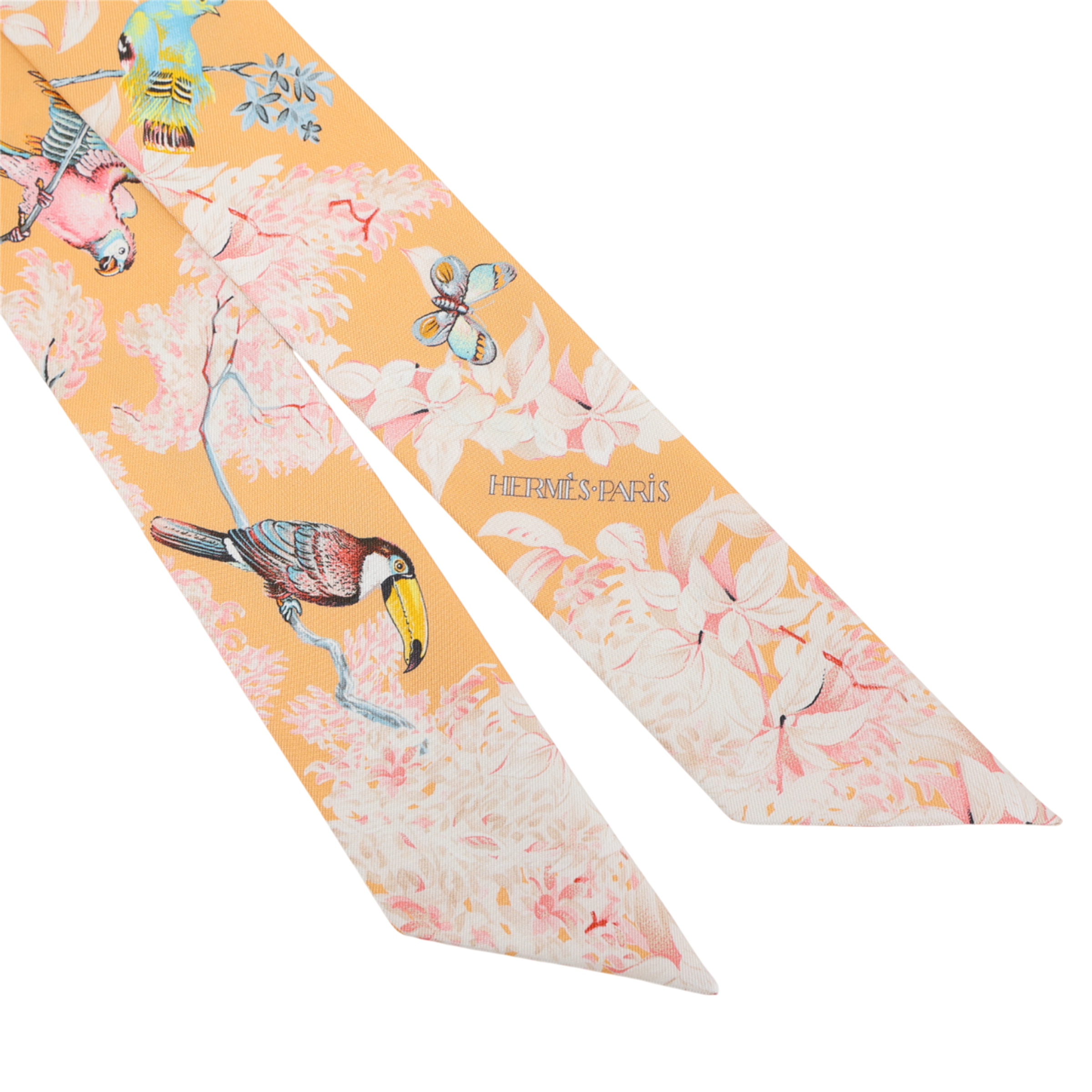 ランク N 新品 HERMÈS エルメス ツイリー 赤道直下 イエロー シルク