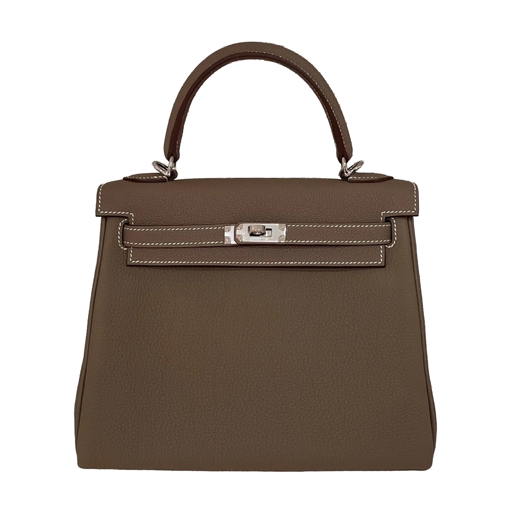 ランク N 新品 HERMÈS エルメス ケリー25 内縫い エトゥープ (18) トゴ