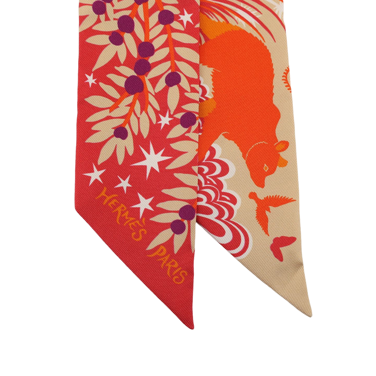 HERMÈS エルメス ツイリー オルフェウスの魅力に誘われて オレンジ