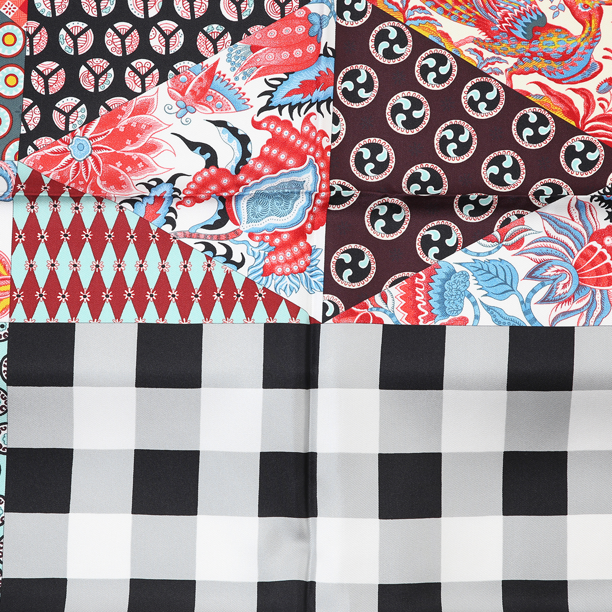 HERMÈS エルメス カレ90 更紗のアート レッド ホワイト - GINZA XIAOMA