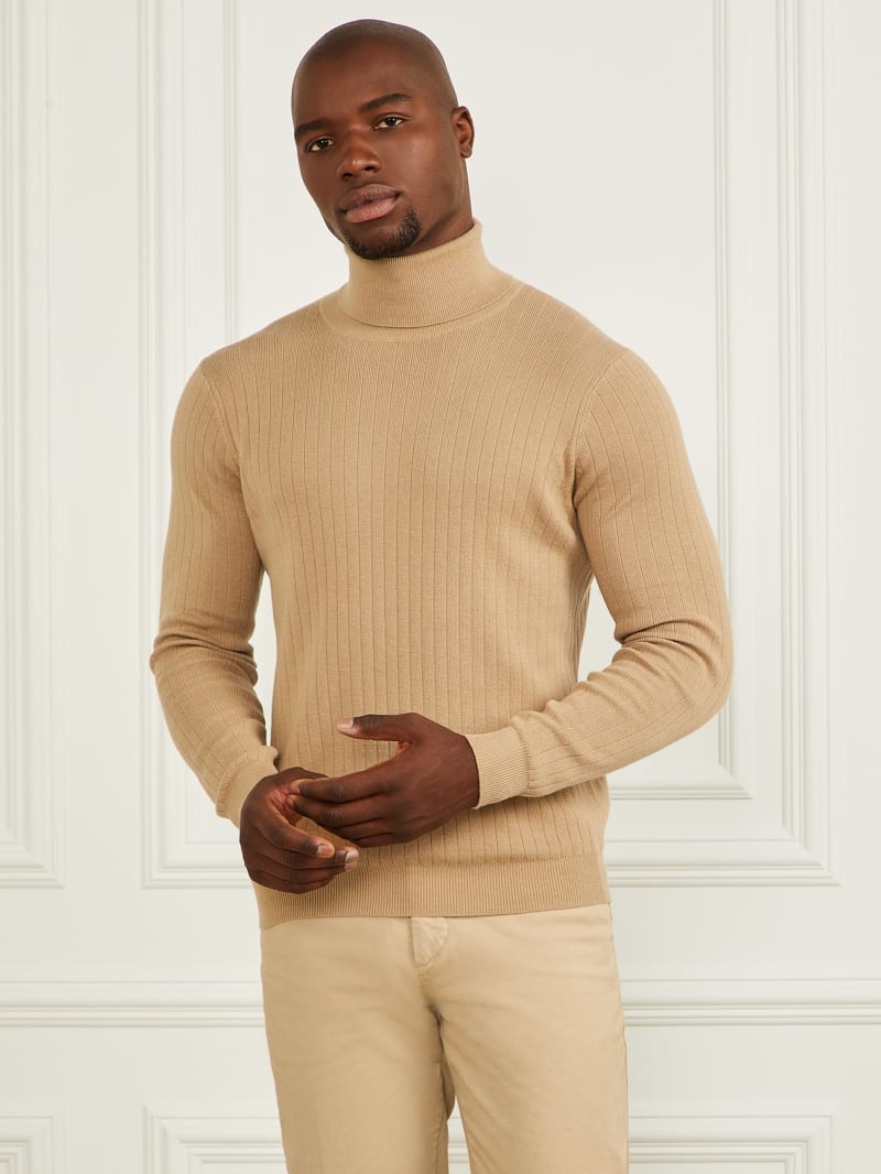 MARCIANO by GUESS® Turtleneck Wool-Blend Ribbed Sweater