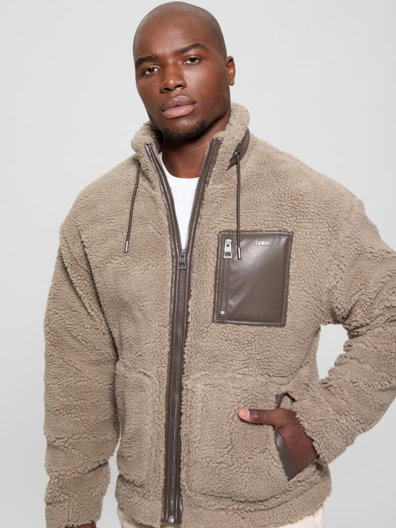 GUESS® Faux-Sherpa Full-Zip Jacket