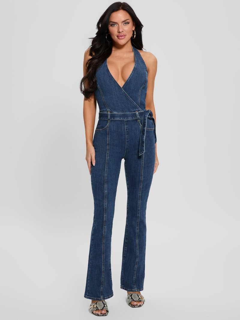GUESS® Eco Claire Denim Halter Jumpsuit