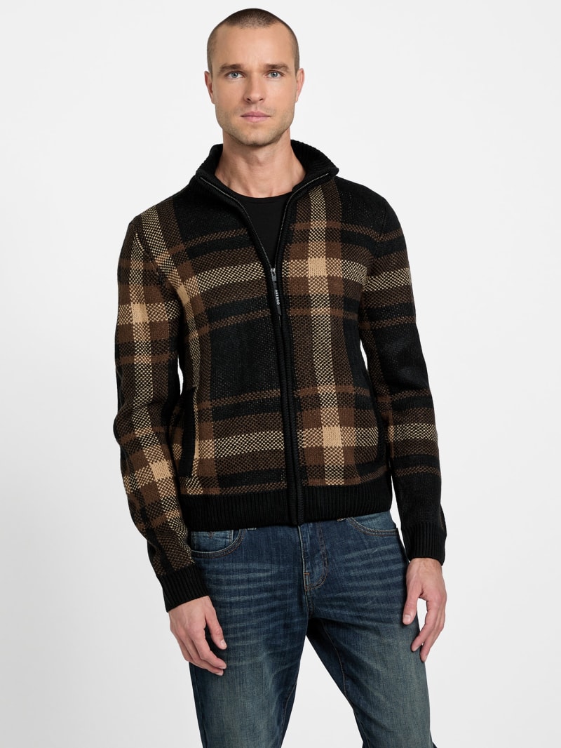 Andres Wool-Blend Full-Zip Sweater | GUESS Factory