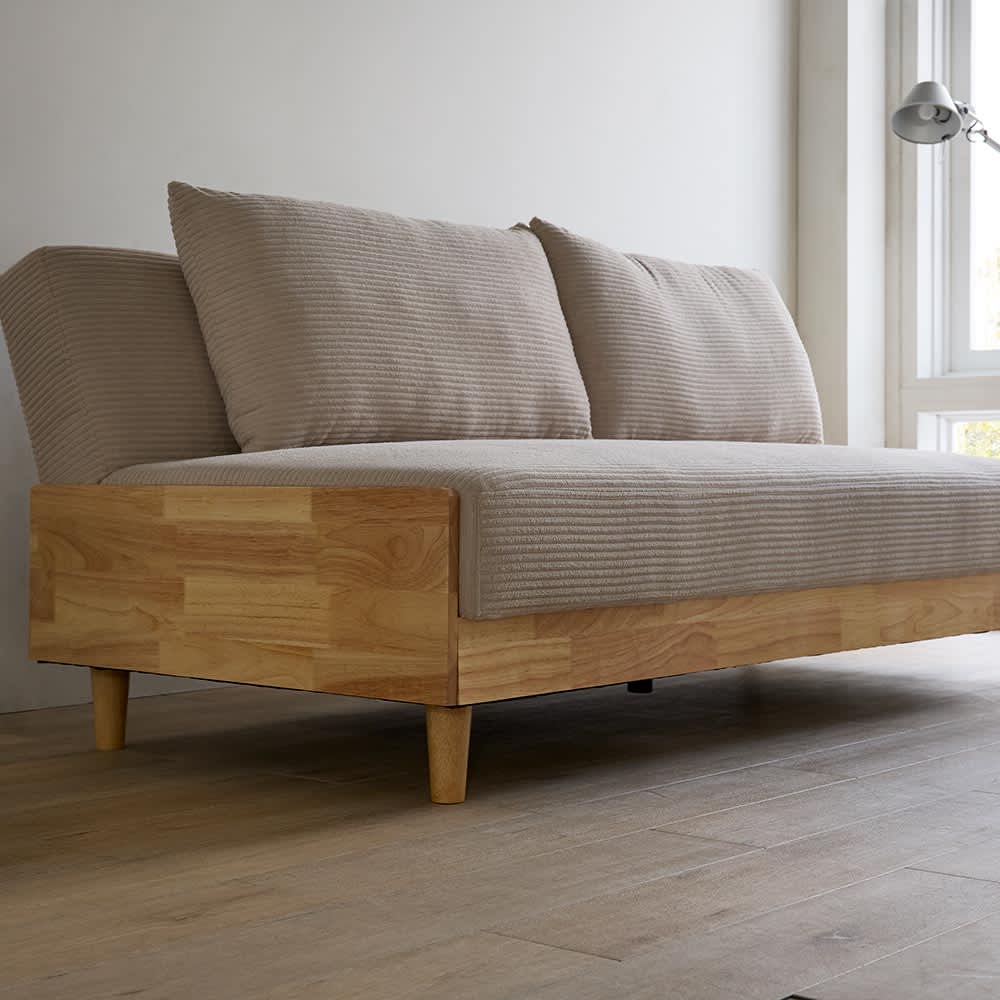 北欧風コーデュロイソファベッド 幅189cm 通販 - ディノス