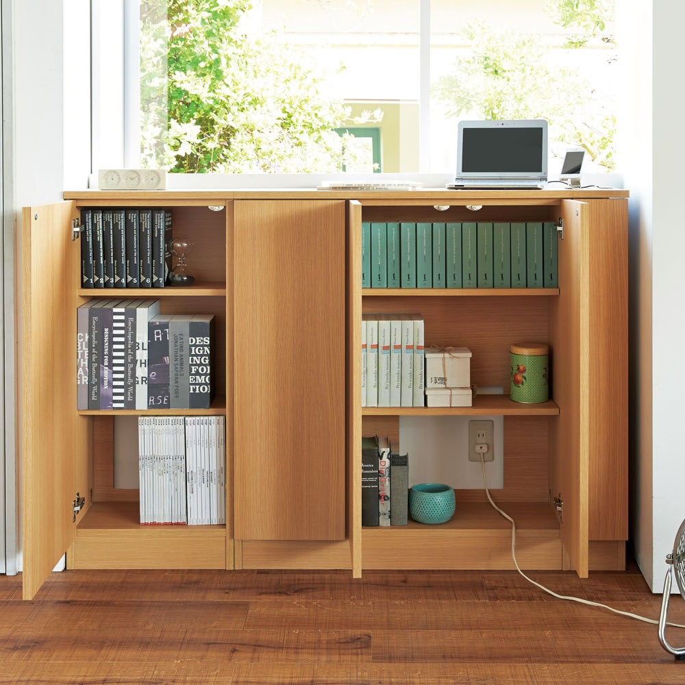 配線すっきりカウンター下収納庫 ルーター収納 《幅15cm・奥行20cm・高