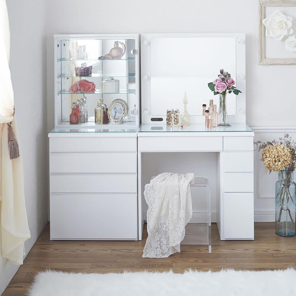 LEDライト付き 楽屋ドレッサーシリーズ ドレッサー 幅78.5cm 通販