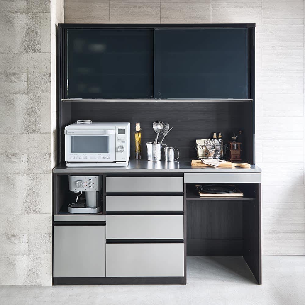 ステンレスバイブレーション仕上げ天板キッチンボード 幅120cm 通販