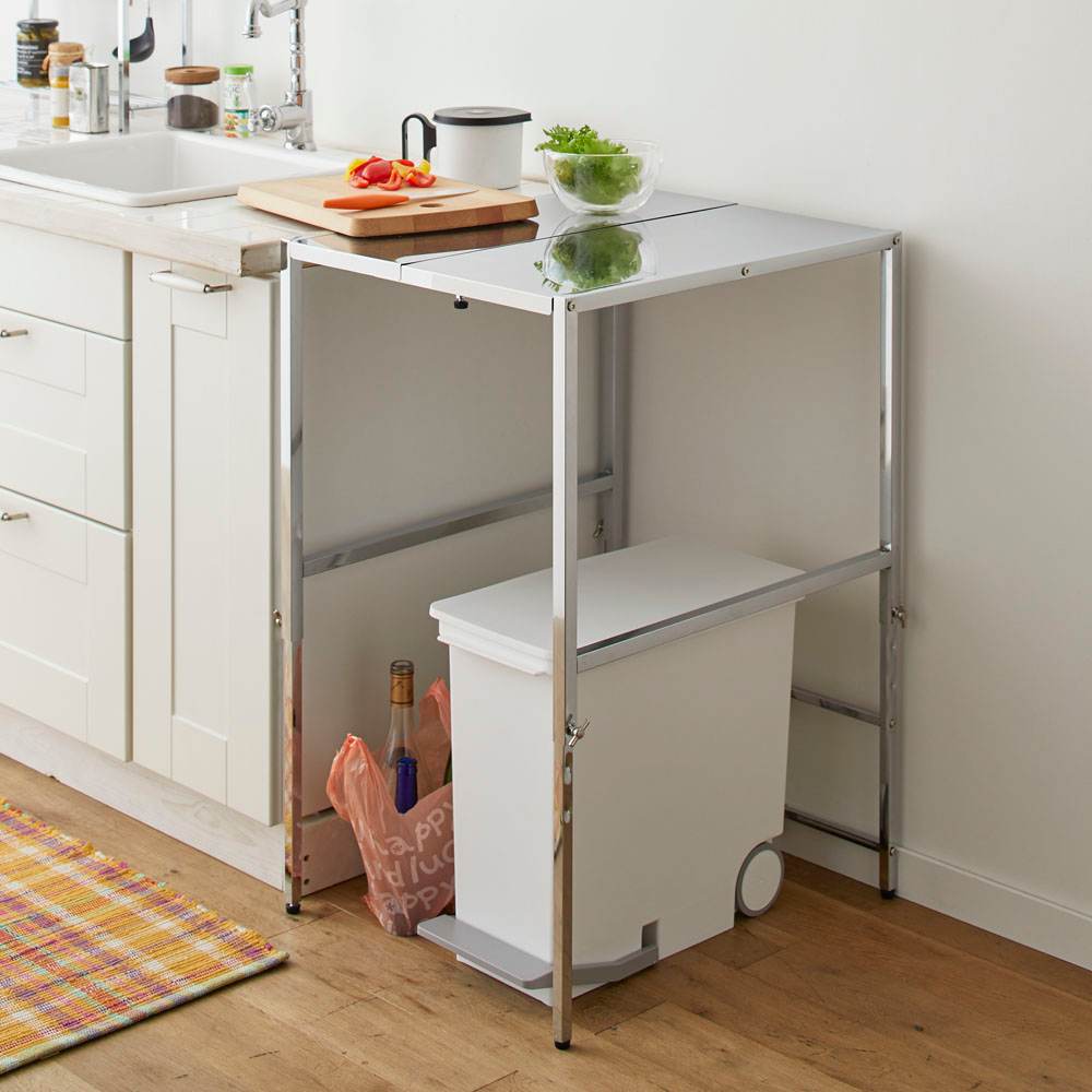 幅と高さが伸縮できるステンレス作業台 幅30～45cm 奥行60cm 通販