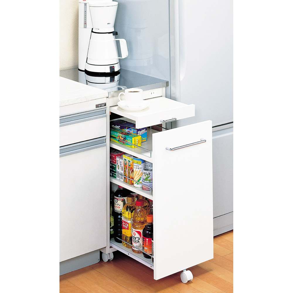 幅35奥行55cm］ ステンレス天板隙間収納 スライドタイプ 完成品 日本製