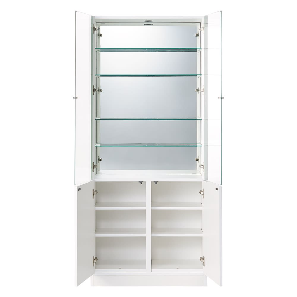 美しくしまうハイクラス壁面収納シリーズ 収納庫 LED付きガラス扉