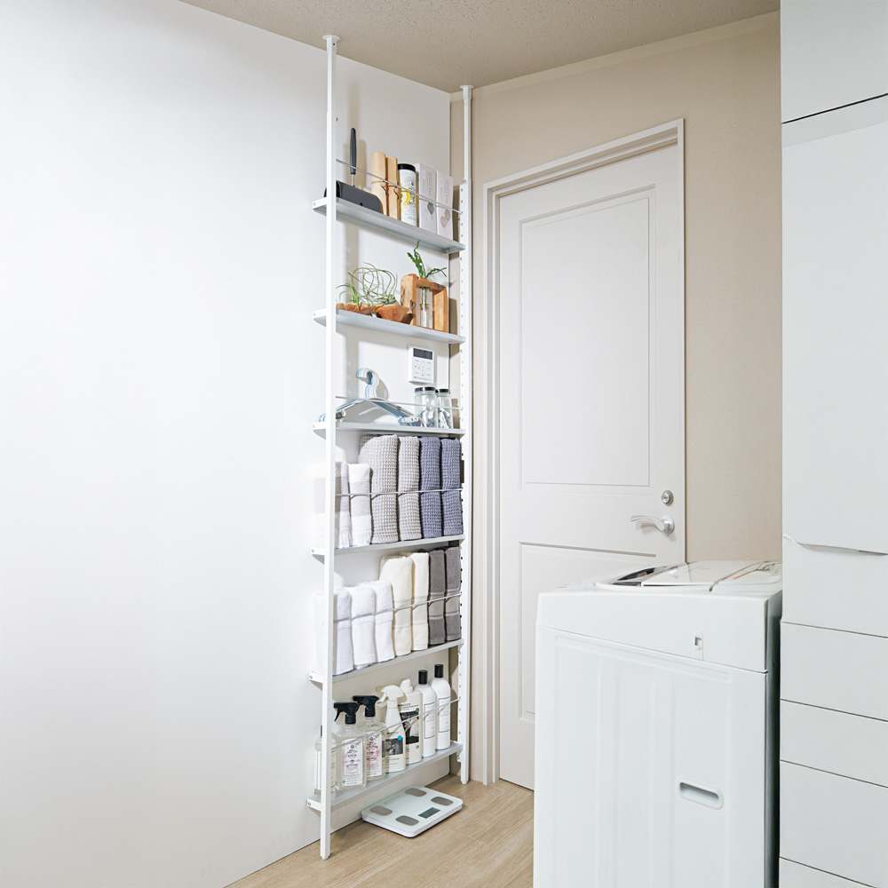 超薄型突っ張りディスプレイ収納ラック 幅70cmタイプ 奥行12cm高さ