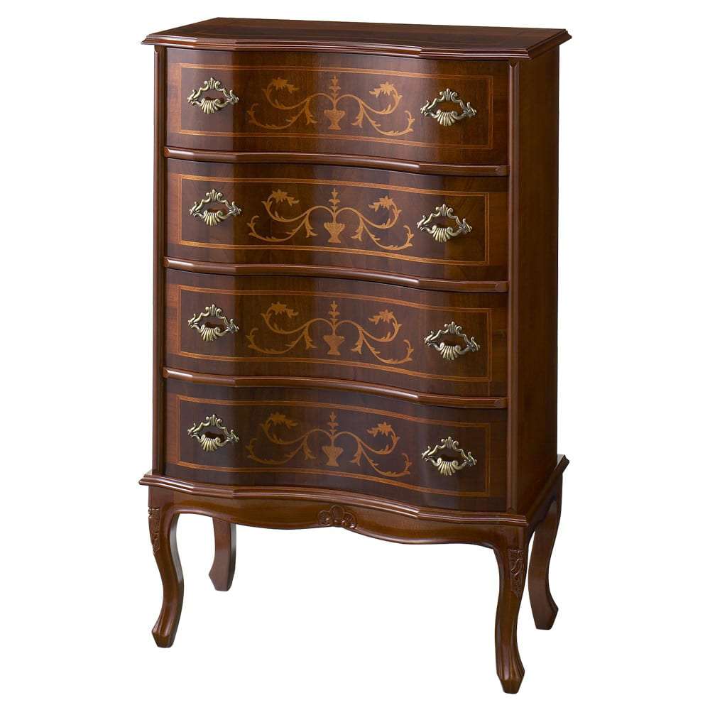 イタリア製 猫脚 象がんシリーズ チェスト4段 幅58cm 通販 - ディノス