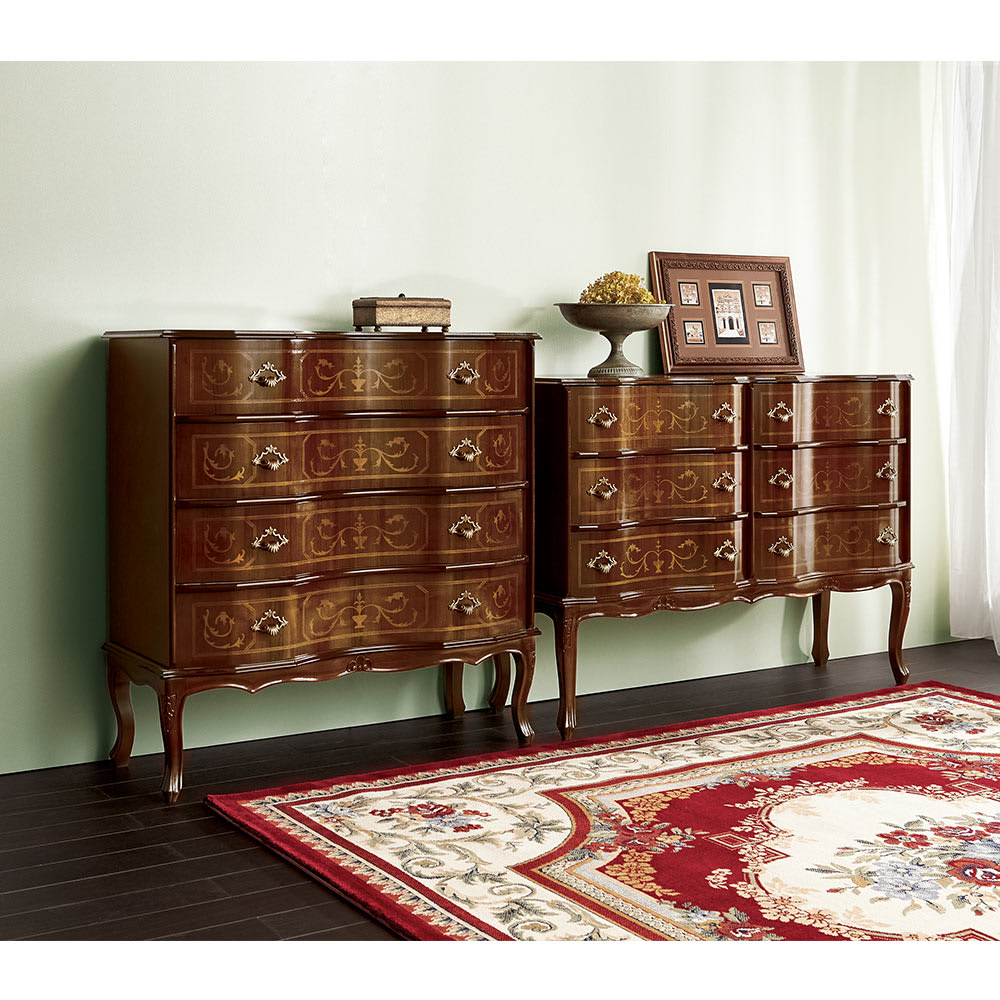 イタリア製 猫脚 象がんシリーズ チェスト3段 幅111cm 通販 - ディノス