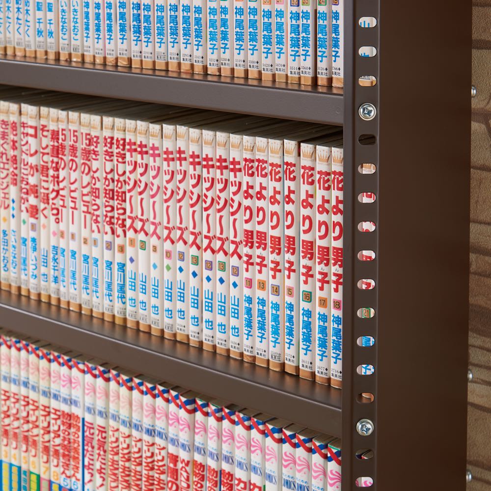 たっぷり収納！スチールラック 突っ張り式 コミック用 幅91.5cm 通販