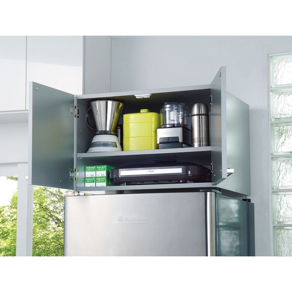 光沢仕上げ・冷蔵庫上ストッカー 幅57cm（脚部59cm） 通販 - ディノス