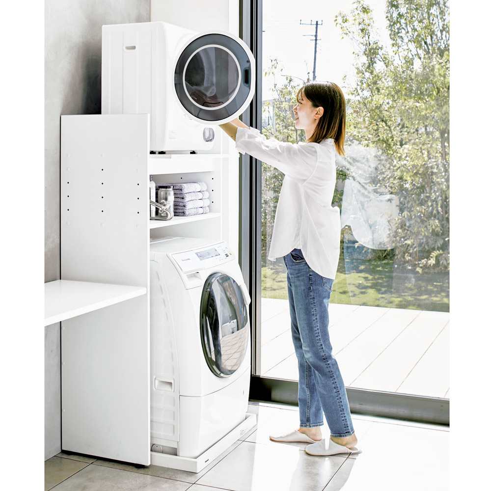 がっちり安定 造り付けのような乾燥機置き台 奥行55cmタイプ 幅77cm高