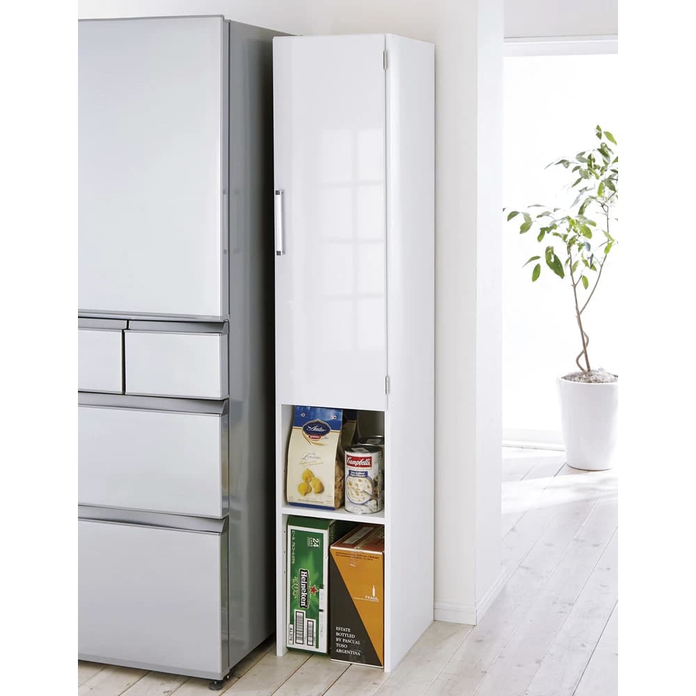 幅25奥行47.5cm］ 下段オープンすき間収納庫 日本製 【ゴミ箱上活用