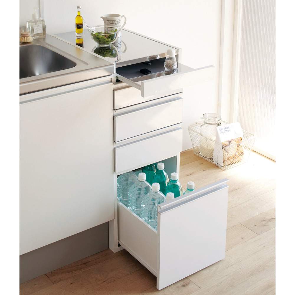 幅45奥行55高さ85cm］ダブルステンレス天板隙間収納庫 日本製 光沢