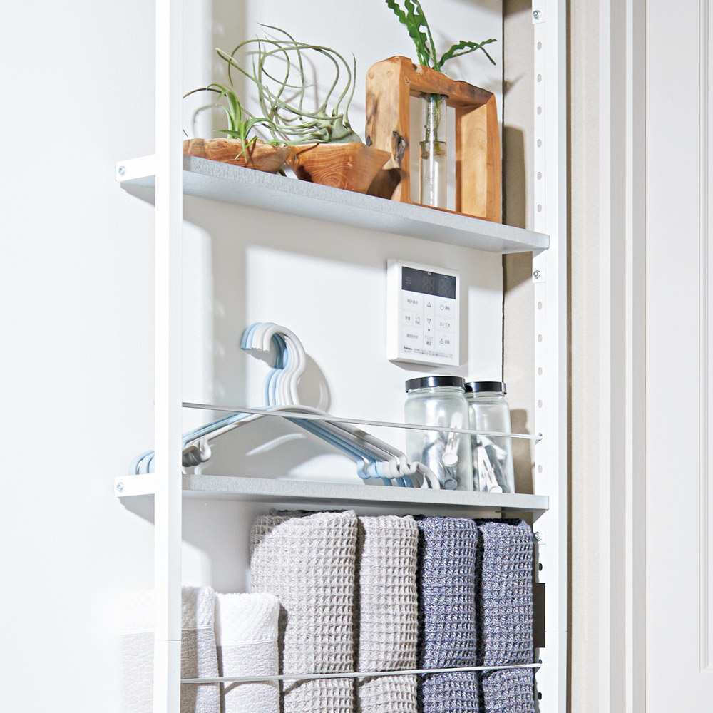 超薄型突っ張りディスプレイ収納ラック 幅70cmタイプ 奥行12cm高さ