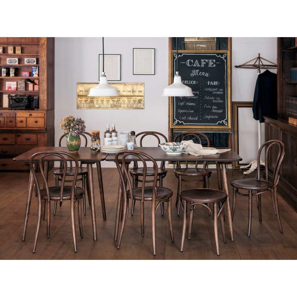 アンティーク風テーパーダイニングテーブル 正方形 幅80cm×80cm