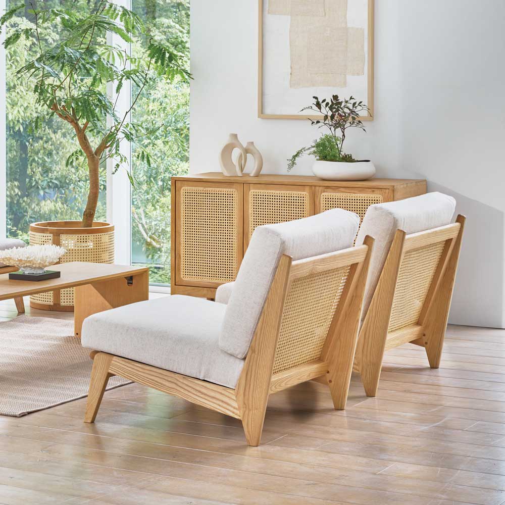 アッシュとラタンのソファ 1人掛け 通販 - ディノス