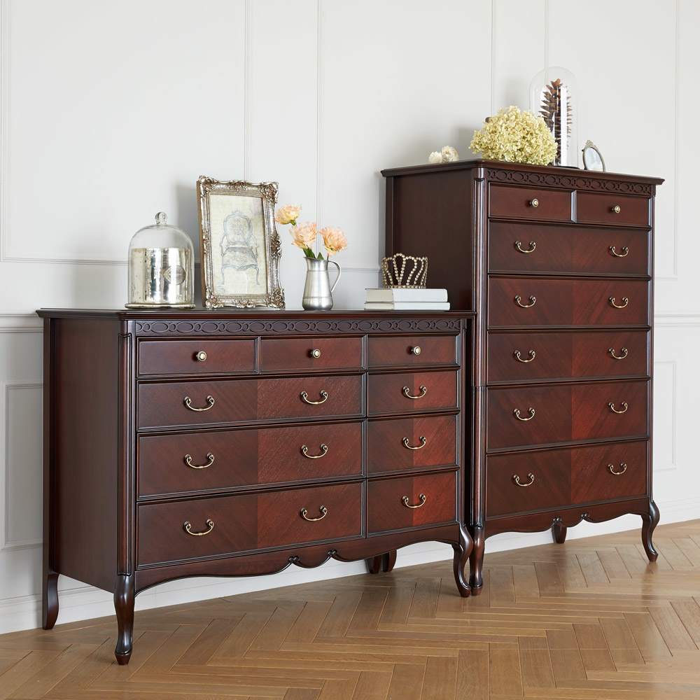 エレガントクラシックシリーズ ハイチェスト・リビングチェスト 幅90cm