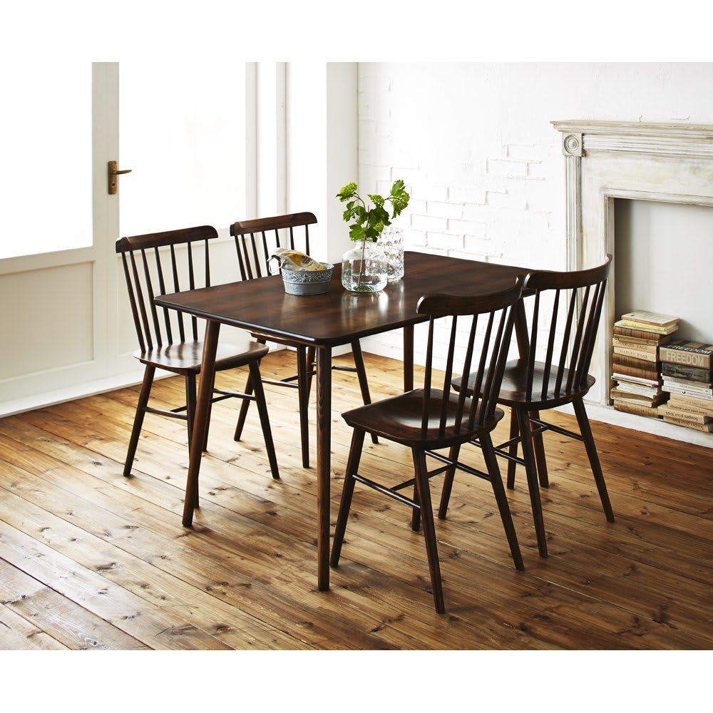 アンティーク風テーパーダイニングテーブル 長方形 幅約120cm×80cm