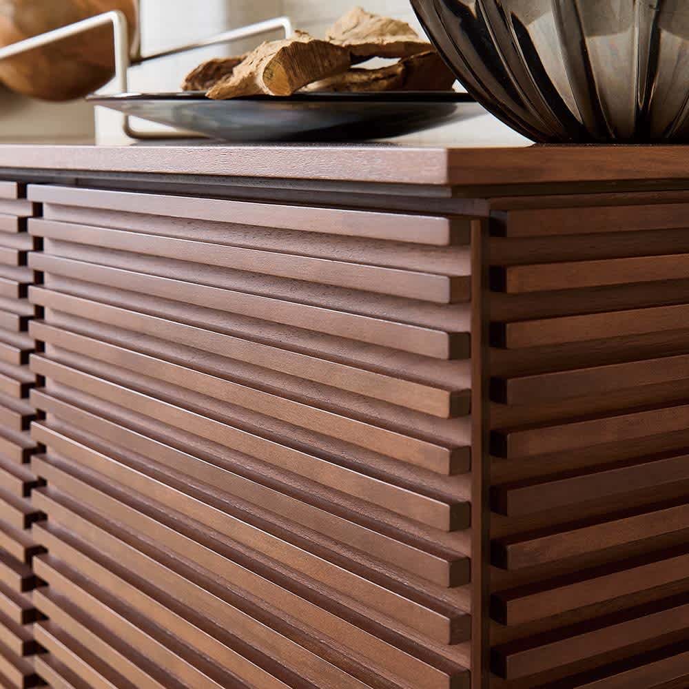 天然木ストライプシリーズ サイドボード 幅120cm 通販 - ディノス