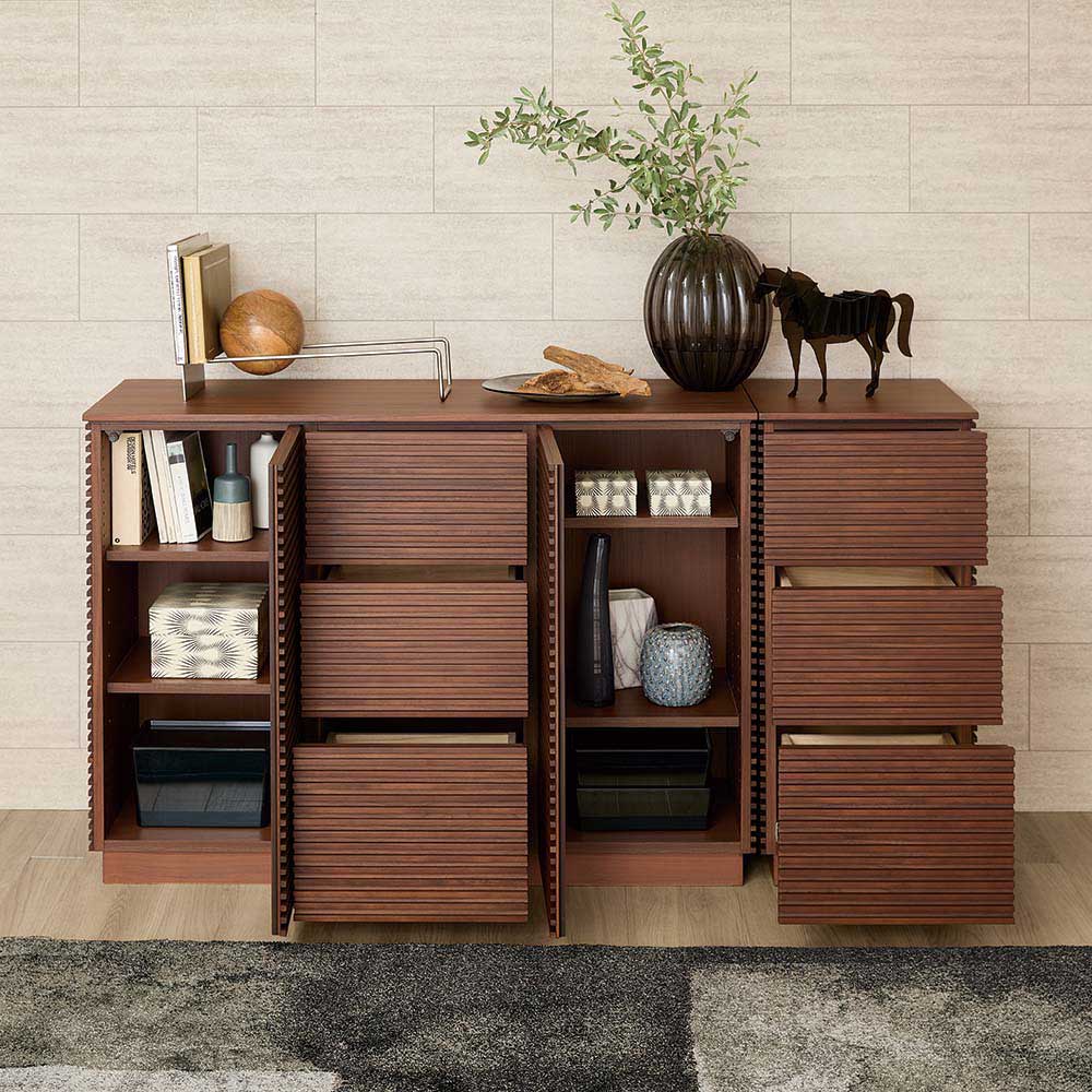 天然木ストライプシリーズ サイドボード 幅120cm 通販 - ディノス