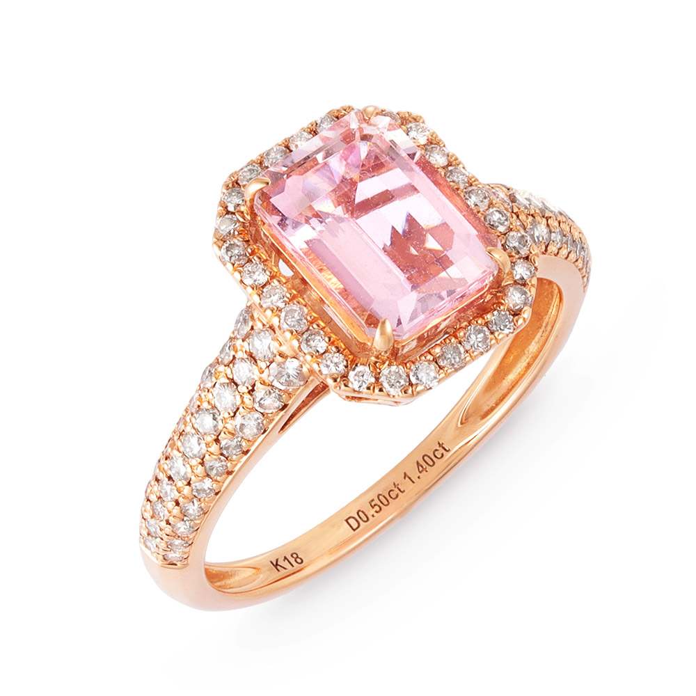 K18PG モルガナイト・ダイヤ リング 通販 - ディノス