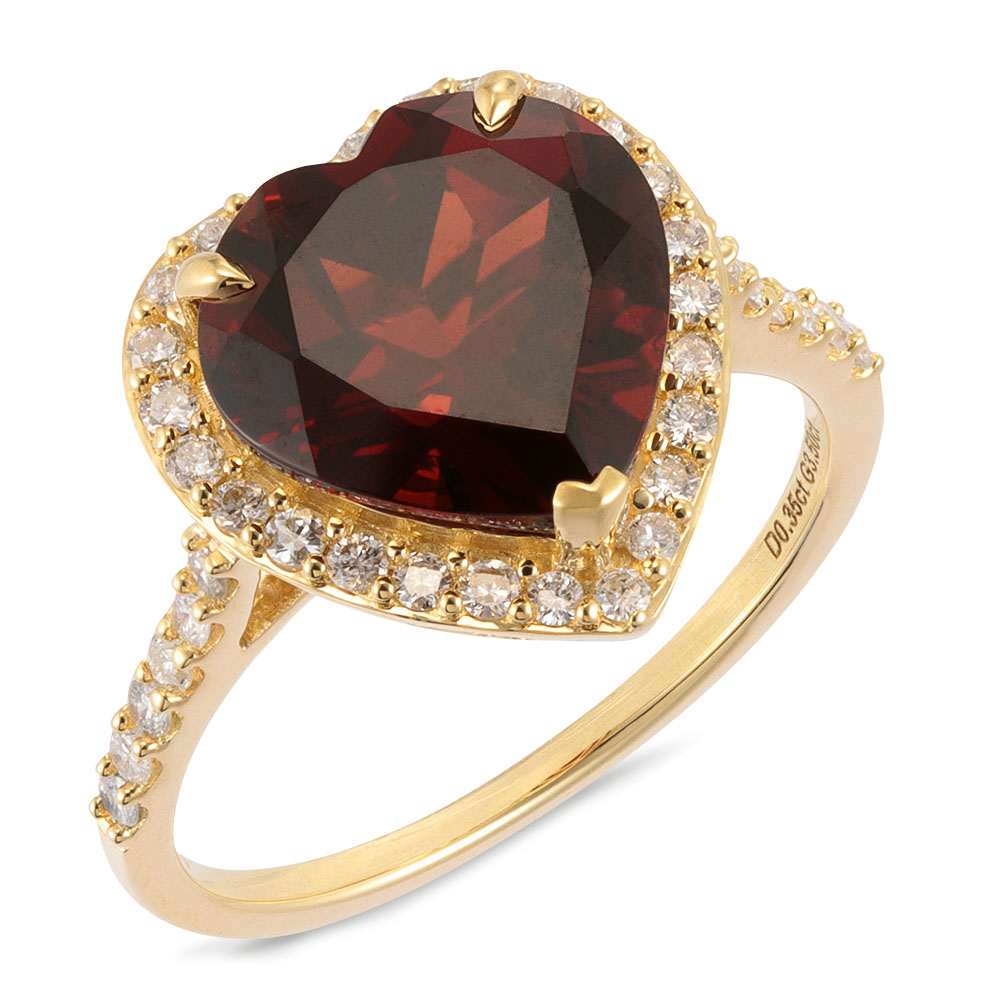 K18 カラーストーン・ダイヤ ハートリング 通販 - ディノス