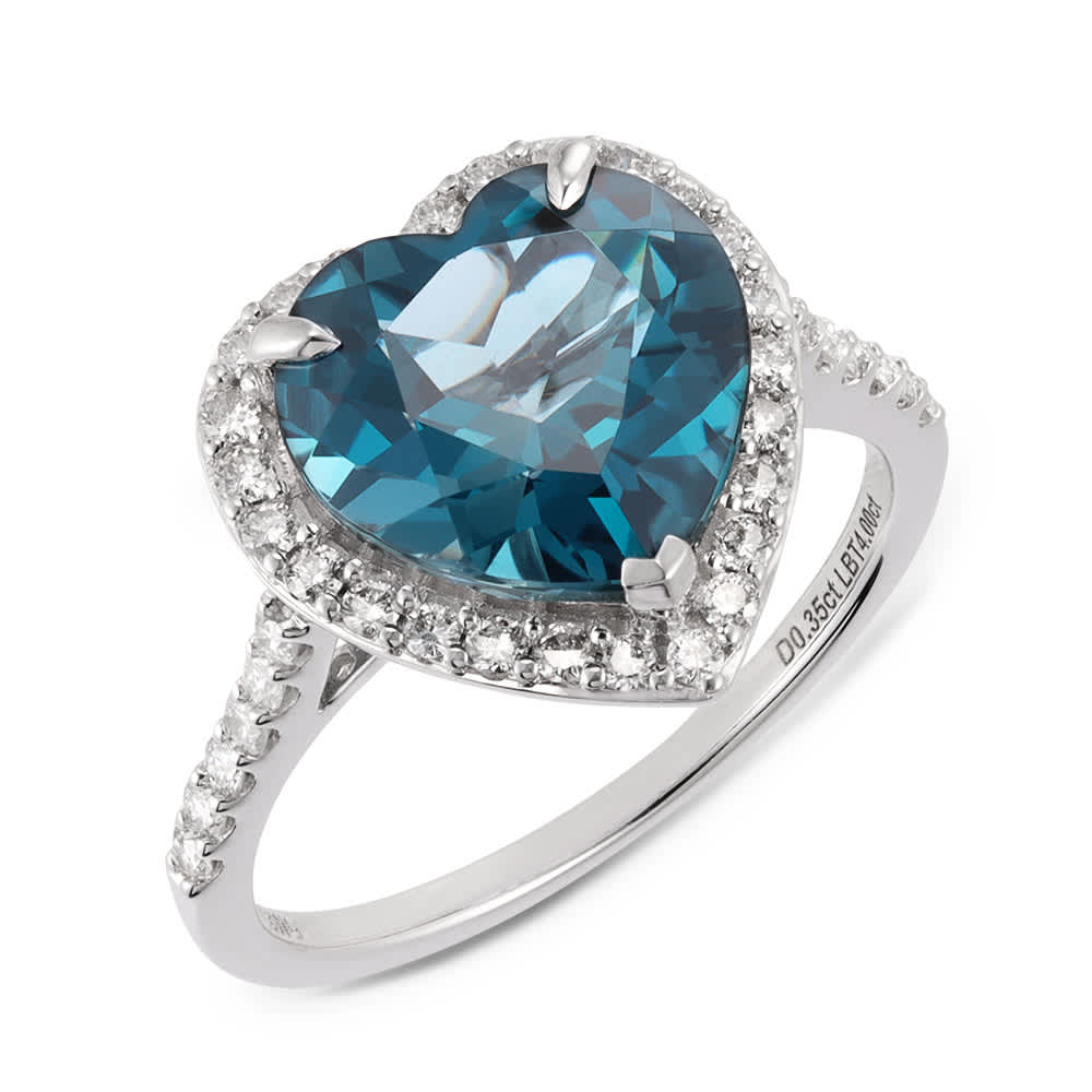 K18 カラーストーン・ダイヤ ハートリング 通販 - ディノス