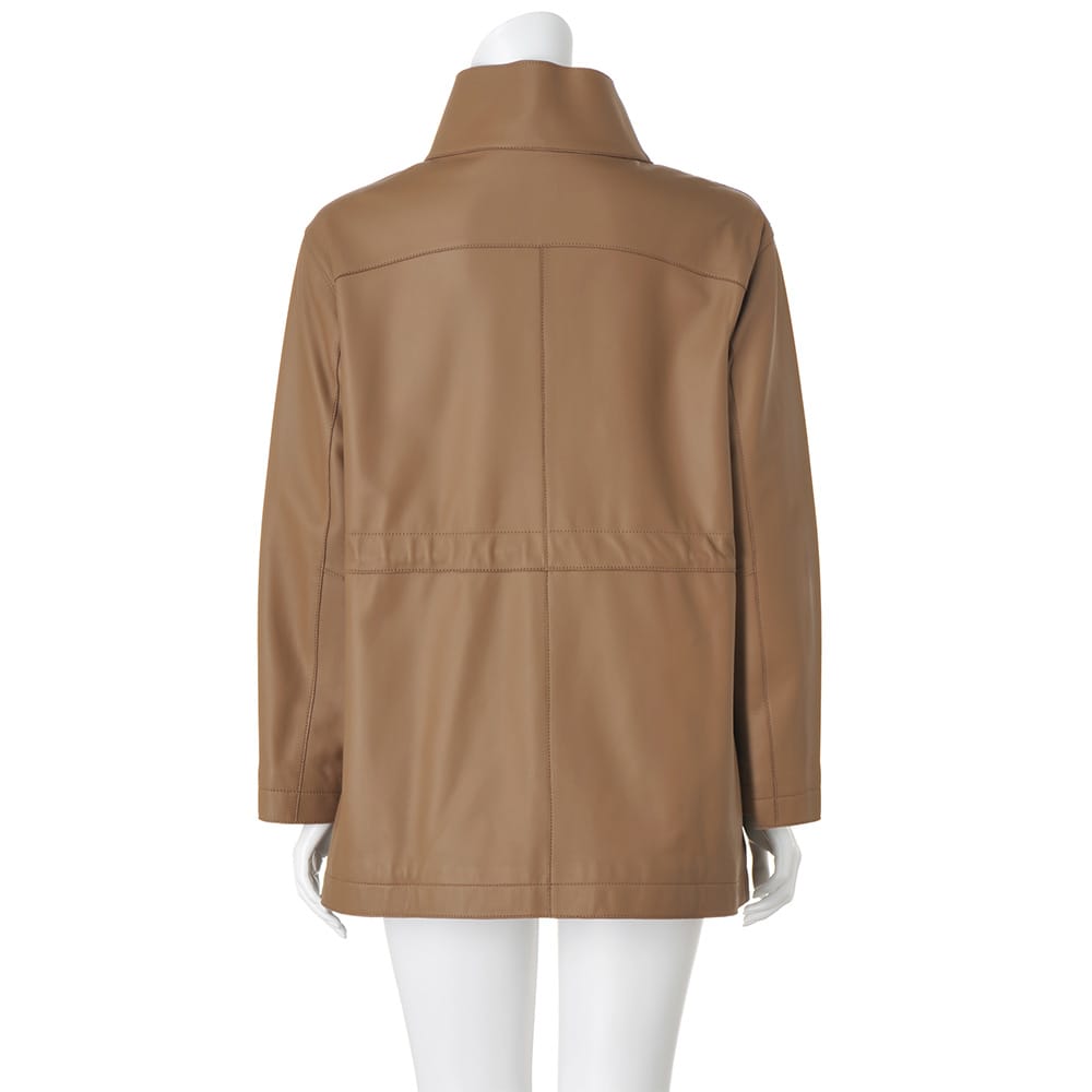 イタリアンラムレザー スタンドカラー ハーフコート 通販 - ディノス