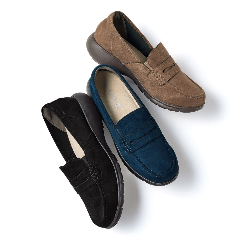 RakkuRakku/ラックラック はっ水 スエードタブローファー 通販 - ディノス