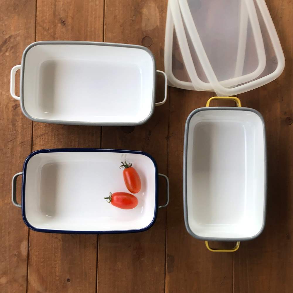 調理もできるホーロー容器 ホーローオーブンディッシュ1個