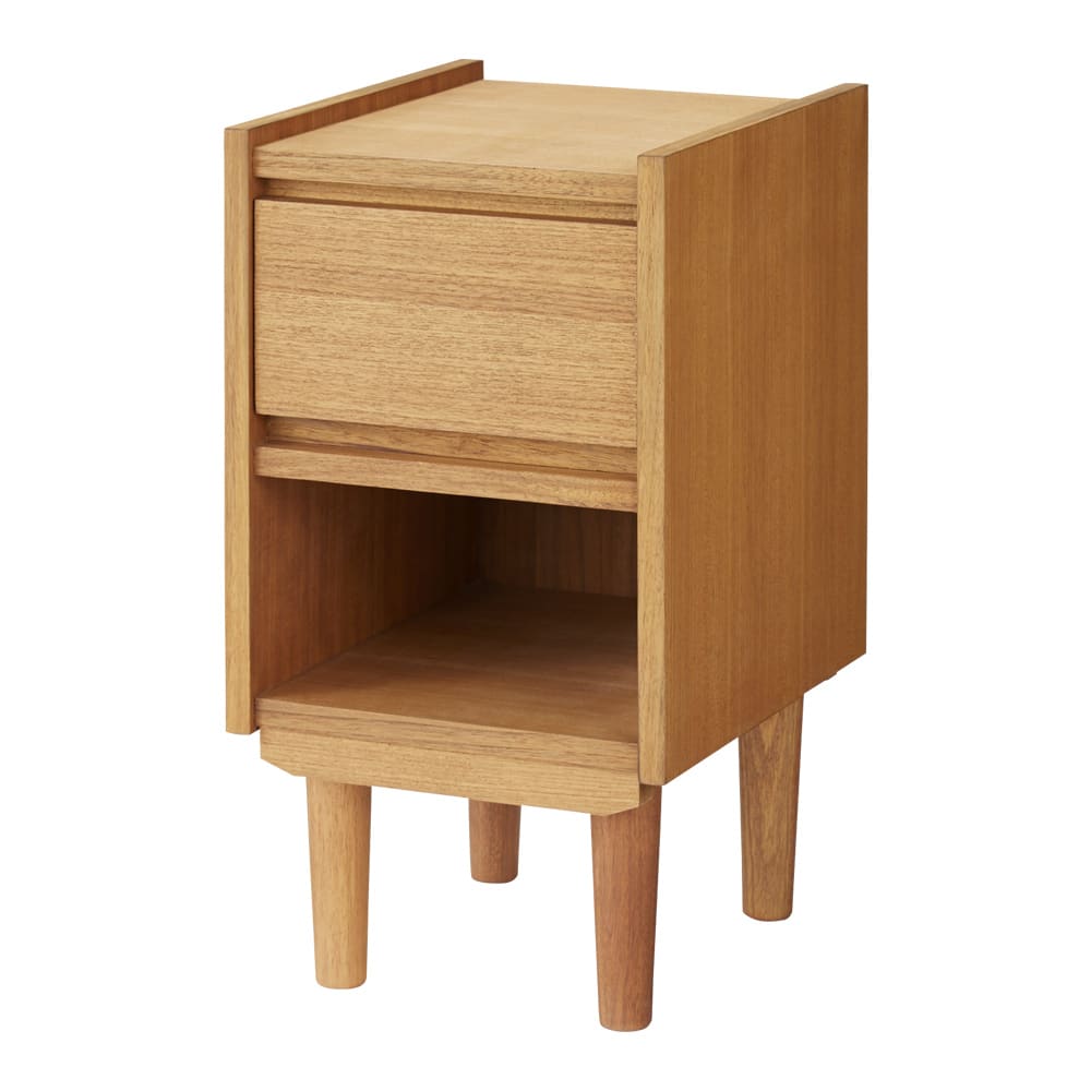 北欧ヴィンテージ風 チーク材 リビング収納 サイドキャビネット 幅30cm