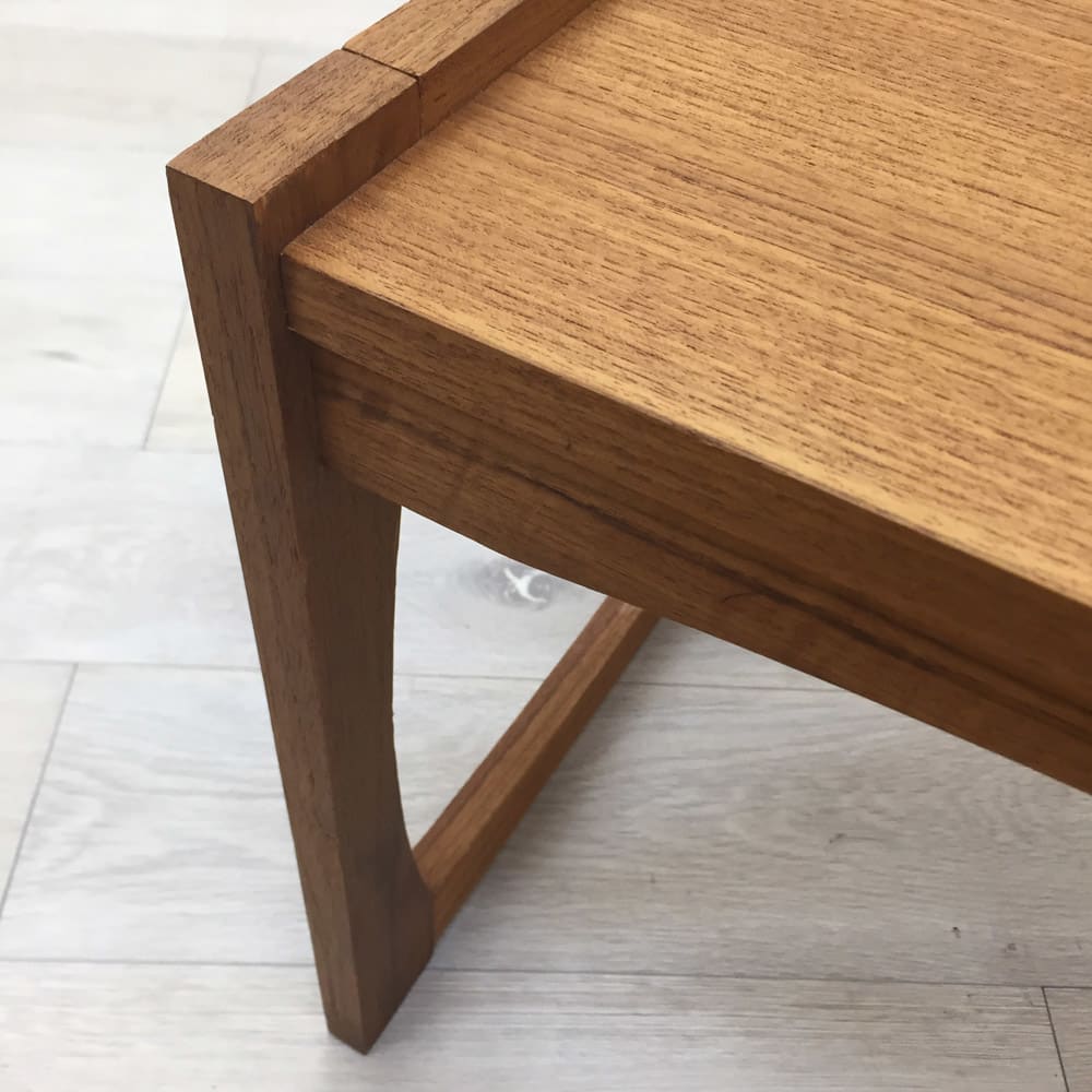 北欧ヴィンテージ風 チーク材 リビング収納 ネストテーブル 3点セット