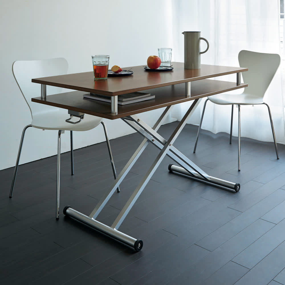 棚付き昇降式テーブル 幅120cm 通販 - ディノス