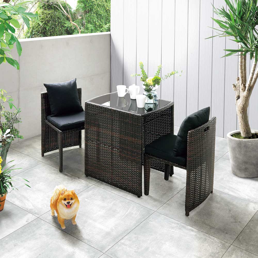 ラタン調コンパクトテーブル3点セット 通販 - ディノス